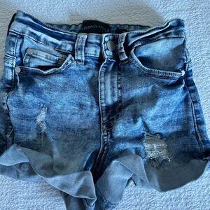 Kendall & Kylie Distressed Blue Jean Shorts